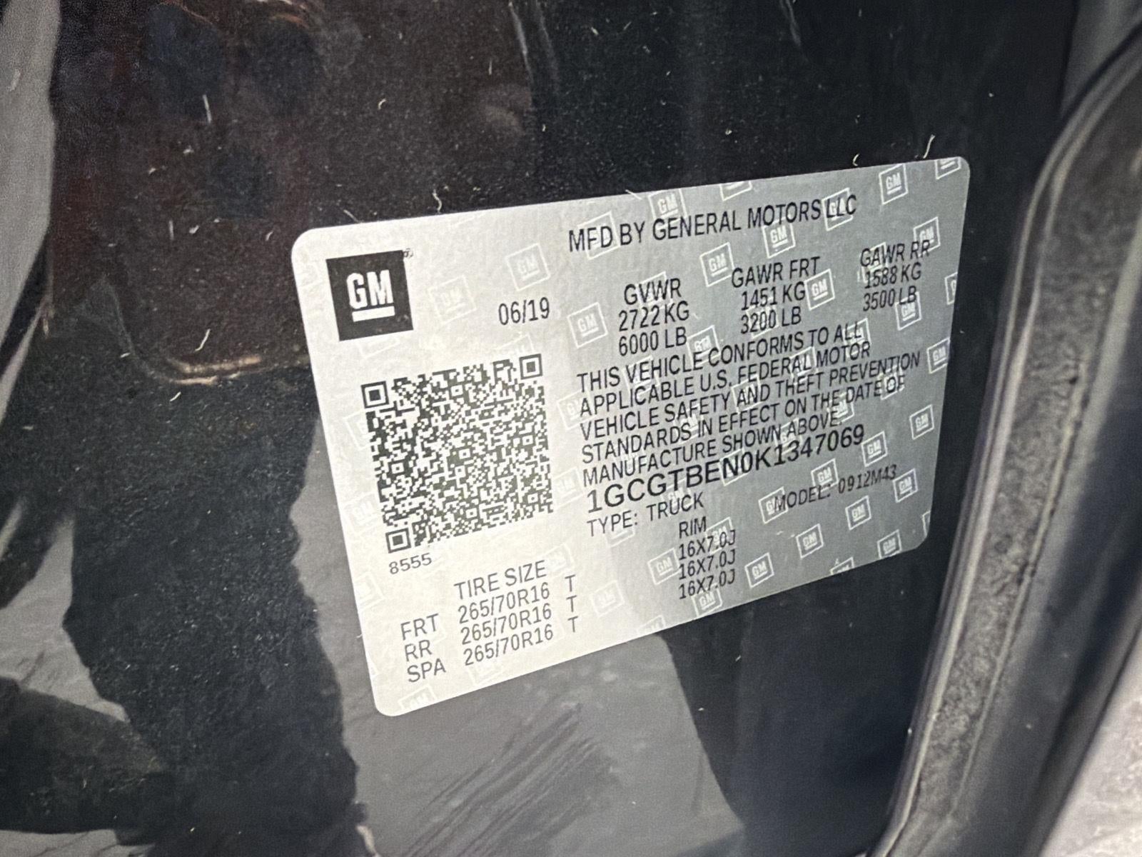 2019 Chevrolet Colorado 4WD Work Truck