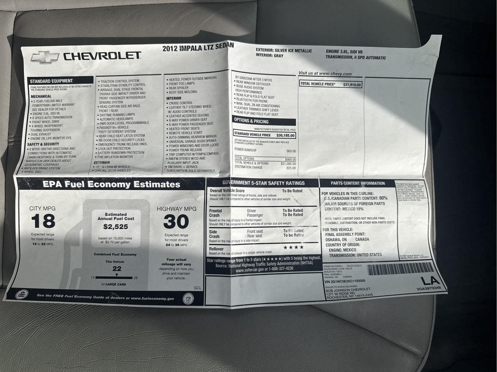 2012 Chevrolet Impala LTZ