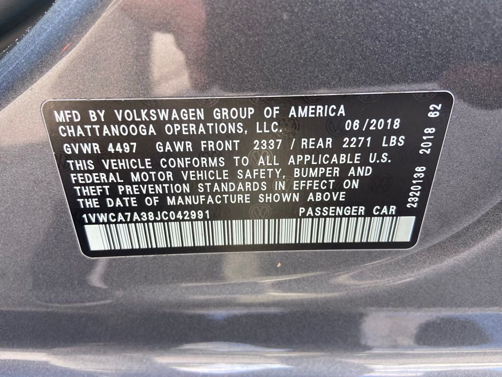 2018 Volkswagen Passat 2.0T SEL Premium Company Car Only 3000 Miles